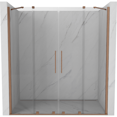 Mexen Velar Duo drzwi prysznicowe rozsuwane 170 cm, transparent, miedź szczotkowana - 871-170-000-02-65