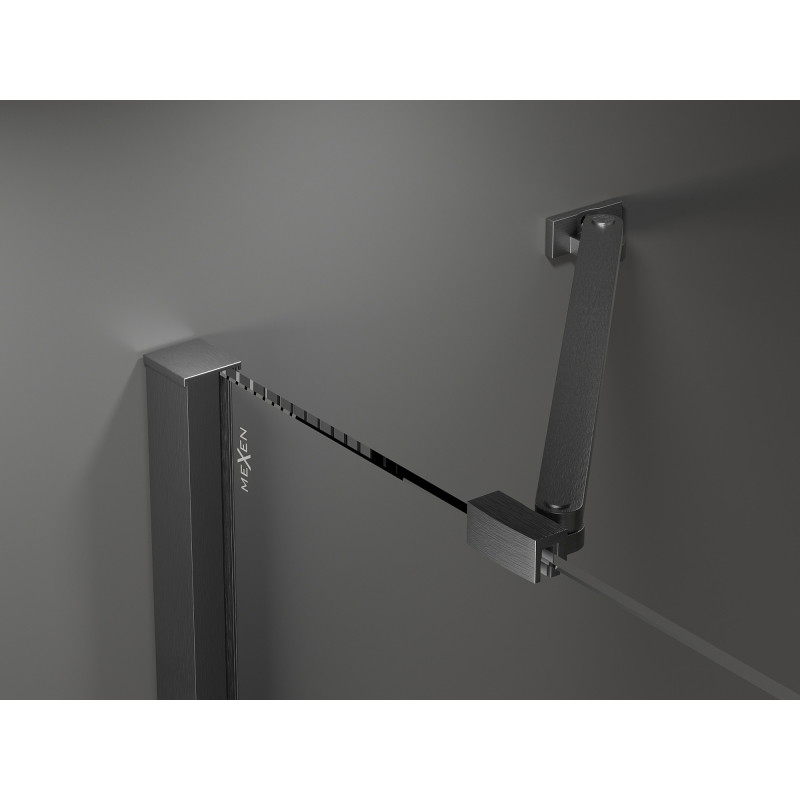 Mexen Velar Duo drzwi prysznicowe rozsuwane 180 cm, transparent, gun gray szczotkowany - 871-180-000-02-66