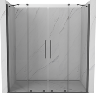 Mexen Velar Duo drzwi prysznicowe rozsuwane 200 cm, transparent, gun gray szczotkowany - 871-200-000-02-66