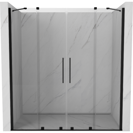 Mexen Velar Duo drzwi prysznicowe rozsuwane 180 cm, transparent, czarne - 871-180-000-02-70