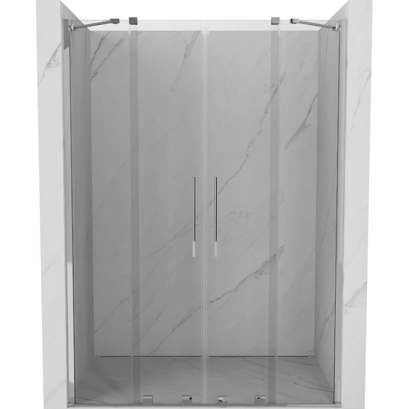 Mexen Velar Duo drzwi prysznicowe rozsuwane 150 cm, transparent, chrom - 871-150-000-02-01