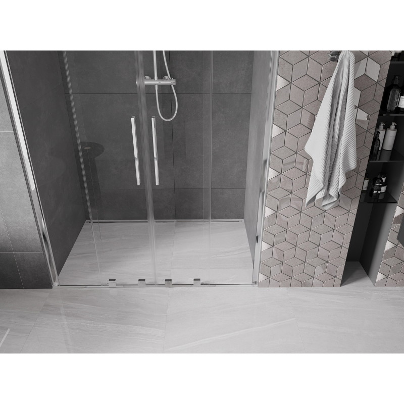 Mexen Velar Duo drzwi prysznicowe rozsuwane 160 cm, transparent, chrom - 871-160-000-02-01