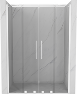 Mexen Velar Duo drzwi prysznicowe rozsuwane 160 cm, transparent, białe - 871-160-000-02-20