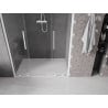 Mexen Velar Duo drzwi prysznicowe rozsuwane 160 cm, transparent, białe - 871-160-000-02-20