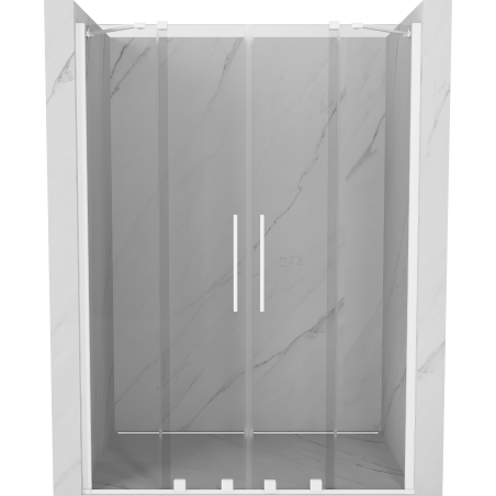 Mexen Velar Duo drzwi prysznicowe rozsuwane 140 cm, transparent, białe - 871-140-000-02-20