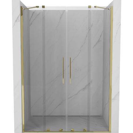 Mexen Velar Duo drzwi prysznicowe rozsuwane 140 cm, transparent, złote - 871-140-000-02-50