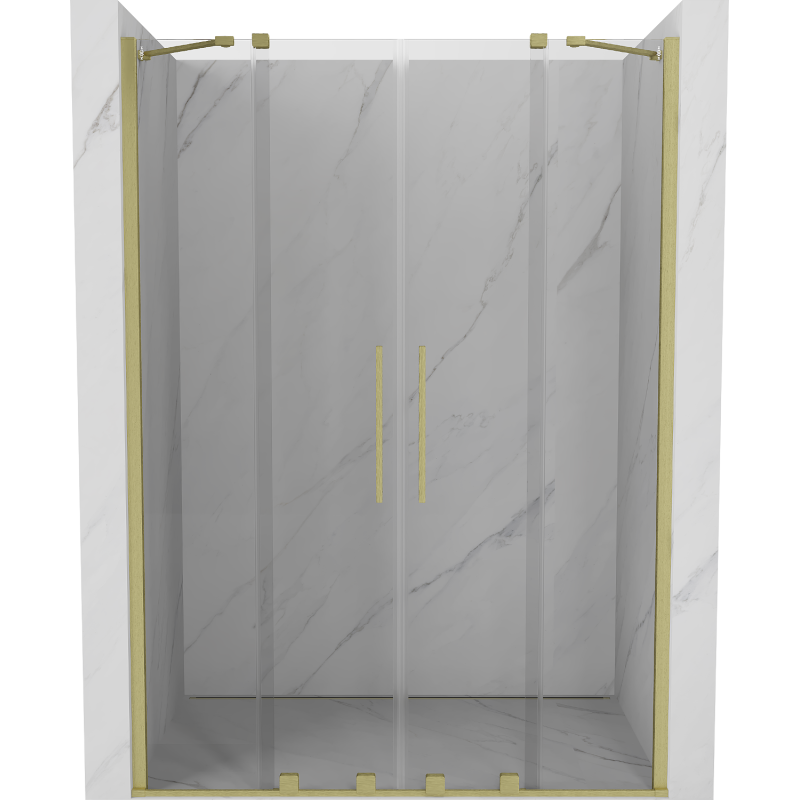 Mexen Velar Duo drzwi prysznicowe rozsuwane 150 cm, transparent, złote szczotkowane - 871-150-000-02-55