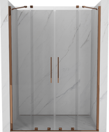 Mexen Velar Duo drzwi prysznicowe rozsuwane 140 cm, transparent, różowe złoto - 871-140-000-02-60