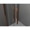 Mexen Velar Duo drzwi prysznicowe rozsuwane 140 cm, transparent, różowe złoto - 871-140-000-02-60