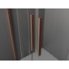 Mexen Velar Duo drzwi prysznicowe rozsuwane 140 cm, transparent, miedź szczotkowana - 871-140-000-02-65