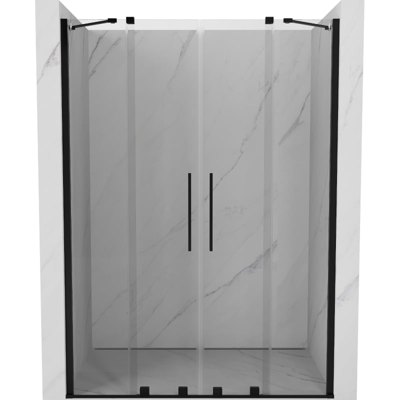 Mexen Velar Duo drzwi prysznicowe rozsuwane 140 cm, transparent, czarne - 871-140-000-02-70