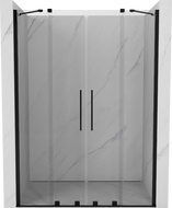 Mexen Velar Duo drzwi prysznicowe rozsuwane 150 cm, transparent, czarne - 871-150-000-02-70