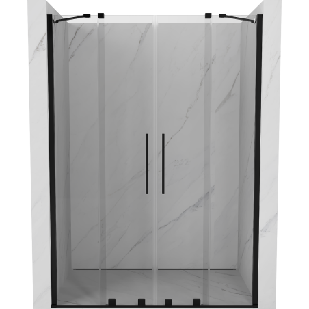 Mexen Velar Duo drzwi prysznicowe rozsuwane 160 cm, transparent, czarne - 871-160-000-02-70