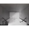 Mexen Velar Duo drzwi prysznicowe rozsuwane 160 cm, transparent, czarne - 871-160-000-02-70