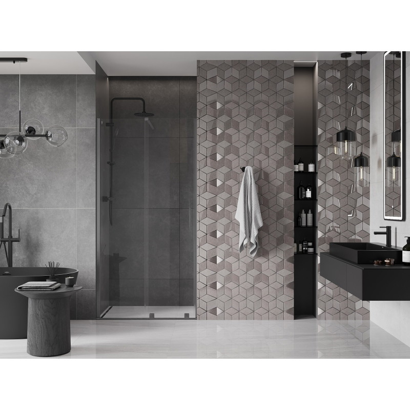 Mexen Velar drzwi prysznicowe rozsuwane 90 cm, transparent, gun gray szczotkowany - 871-090-000-01-66