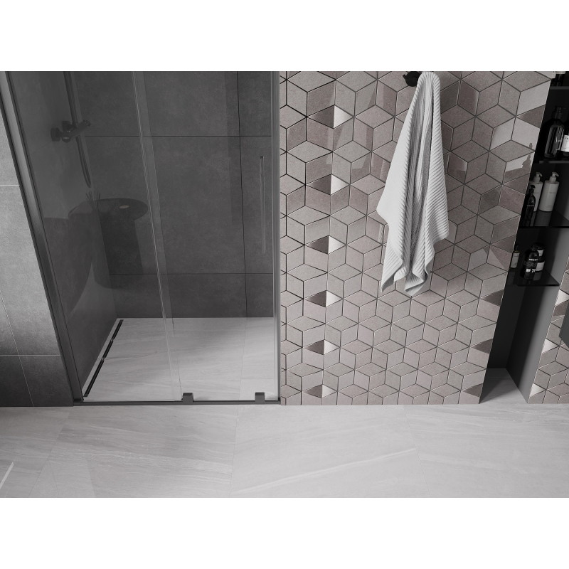 Mexen Velar drzwi prysznicowe rozsuwane 120 cm, transparent, gun gray szczotkowany - 871-120-000-01-66