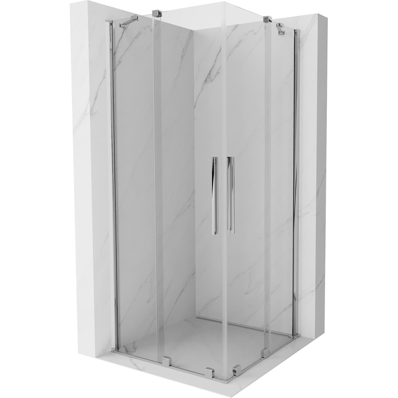 Mexen Velar Duo kabina prysznicowa rozsuwana 80 x 80 cm, transparent, chrom - 871-080-080-02-01