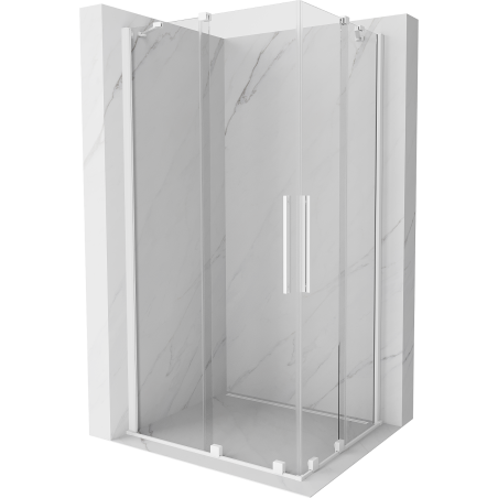 Mexen Velar Duo kabina prysznicowa rozsuwana 100 x 90 cm, transparent, biała - 871-100-090-02-20