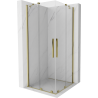 Mexen Velar Duo kabina prysznicowa rozsuwana 80 x 80 cm, transparent, złota - 871-080-080-02-50