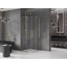 Mexen Velar Duo kabina prysznicowa rozsuwana 80 x 80 cm, transparent, złota - 871-080-080-02-50