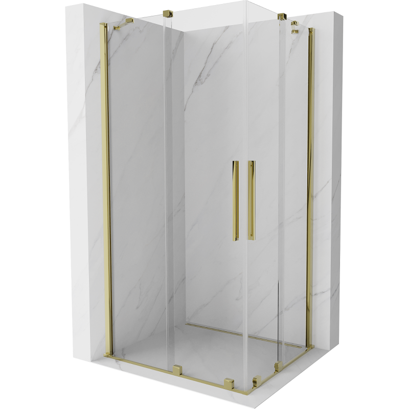 Mexen Velar Duo kabina prysznicowa rozsuwana 90 x 80 cm, transparent, złota - 871-090-080-02-50