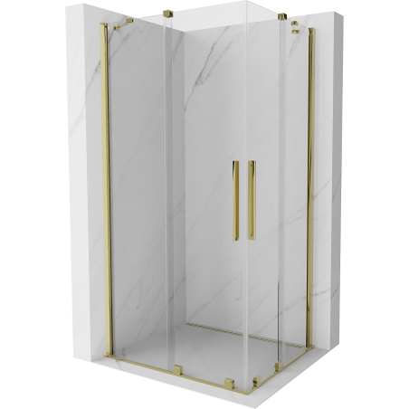 Mexen Velar Duo kabina prysznicowa rozsuwana 90 x 80 cm, transparent, złota - 871-090-080-02-50