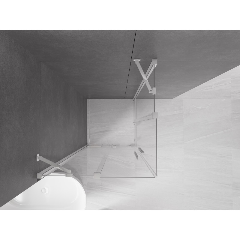 Mexen Velar Duo kabina prysznicowa rozsuwana 100 x 100 cm, transparent, chrom - 871-100-100-02-01