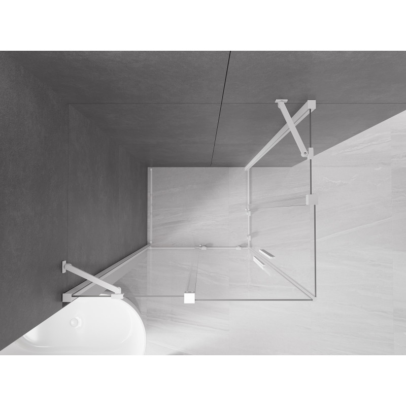 Mexen Velar Duo kabina prysznicowa rozsuwana 100 x 90 cm, transparent, biała - 871-100-090-02-20