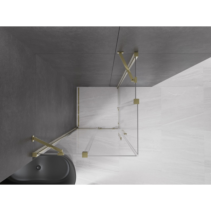 Mexen Velar Duo kabina prysznicowa rozsuwana 90 x 90 cm, transparent, złota - 871-090-090-02-50