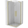 Mexen Velar Duo kabina prysznicowa rozsuwana 80 x 80 cm, transparent, złota szczotkowana - 871-080-080-02-55