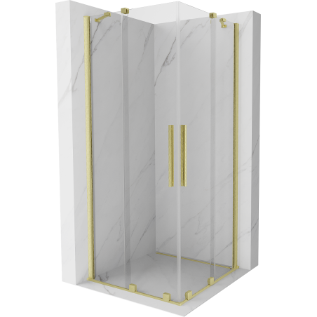 Mexen Velar Duo kabina prysznicowa rozsuwana 90 x 90 cm, transparent, złota szczotkowana - 871-090-090-02-55