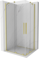 Mexen Velar Duo kabina prysznicowa rozsuwana 90 x 80 cm, transparent, złota szczotkowana - 871-090-080-02-55