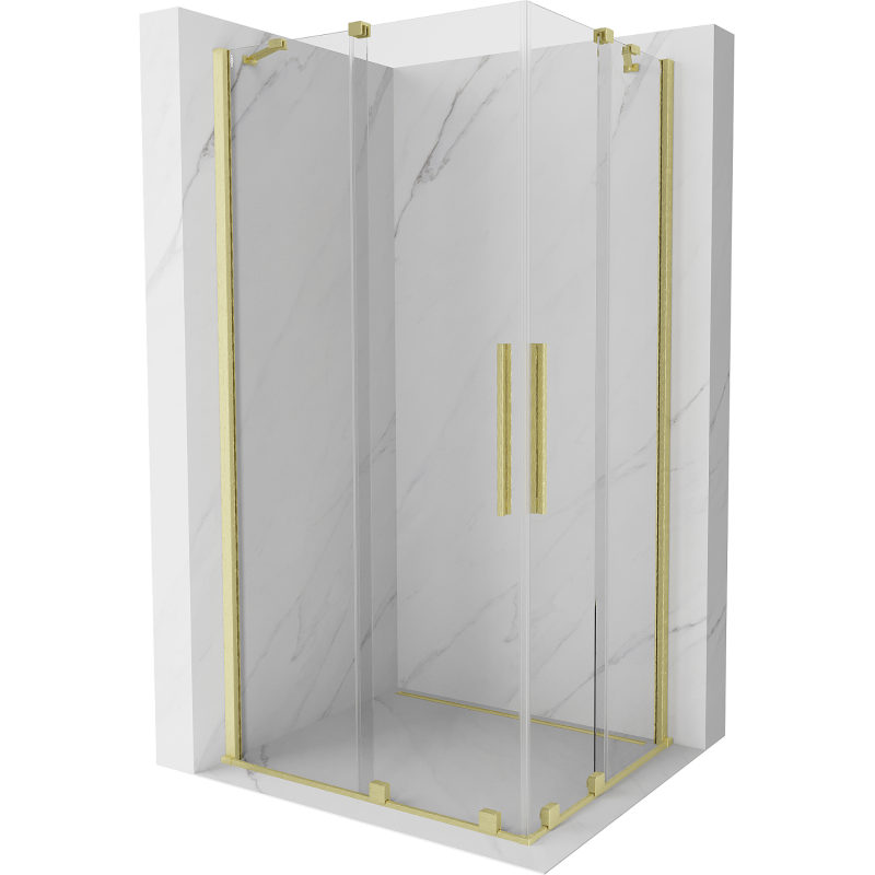 Mexen Velar Duo kabina prysznicowa rozsuwana 100 x 90 cm, transparent, złota szczotkowana - 871-100-090-02-55