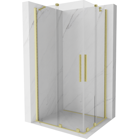 Mexen Velar Duo kabina prysznicowa rozsuwana 100 x 90 cm, transparent, złota szczotkowana - 871-100-090-02-55