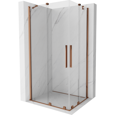Mexen Velar Duo kabina prysznicowa rozsuwana 100 x 90 cm, transparent, różowe złoto - 871-100-090-02-60