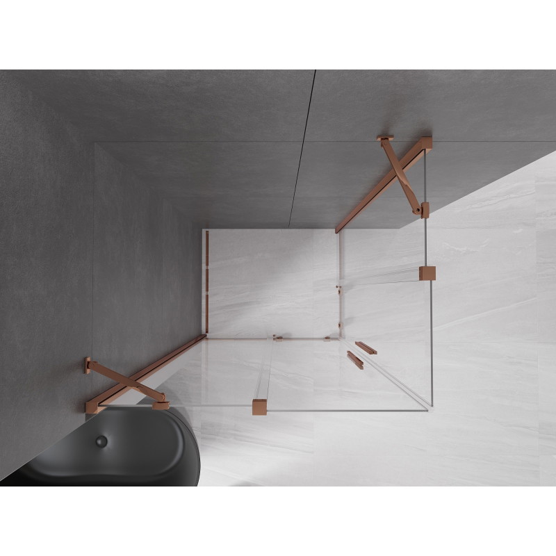 Mexen Velar Duo kabina prysznicowa rozsuwana 100 x 90 cm, transparent, różowe złoto - 871-100-090-02-60