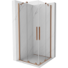 Mexen Velar Duo kabina prysznicowa rozsuwana 90 x 90 cm, transparent, miedź szczotkowana - 871-090-090-02-65