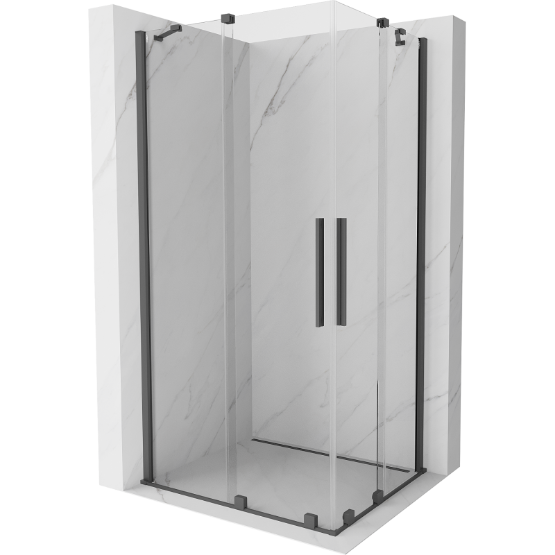 Mexen Velar Duo kabina prysznicowa rozsuwana 90 x 80 cm, transparent, gun gray szczotkowany - 871-090-080-02-66