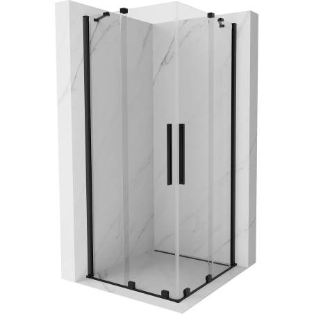Mexen Velar Duo kabina prysznicowa rozsuwana 80 x 80 cm, transparent, czarna - 871-080-080-02-70