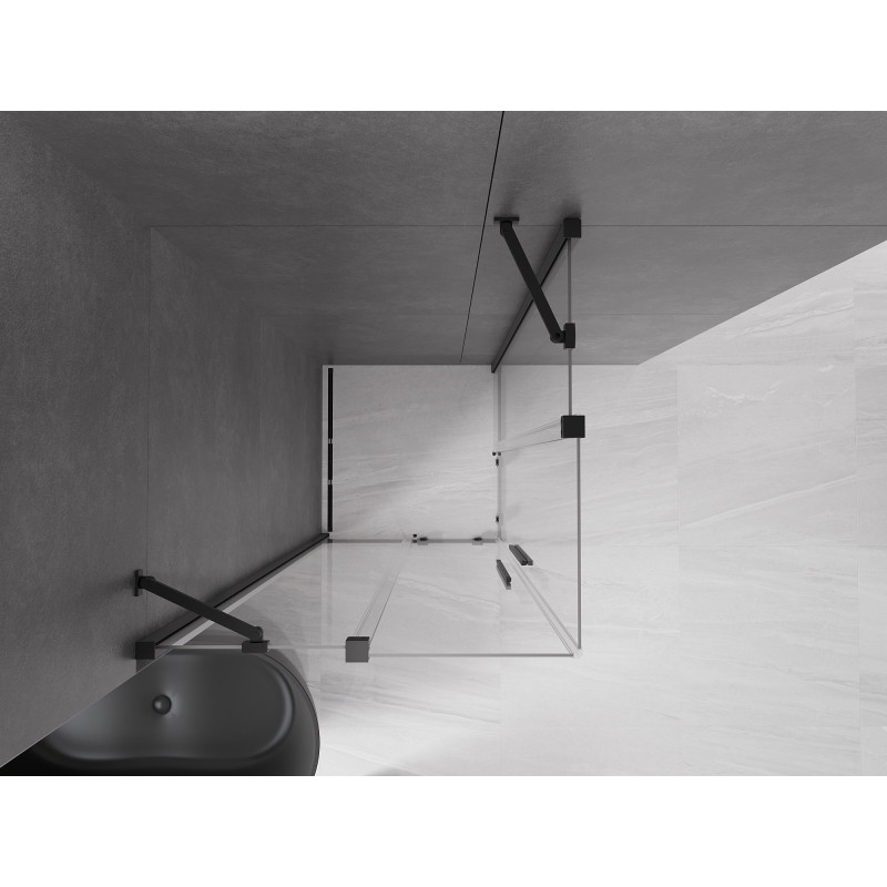 Mexen Velar Duo kabina prysznicowa rozsuwana 90 x 90 cm, transparent, czarna - 871-090-090-02-70
