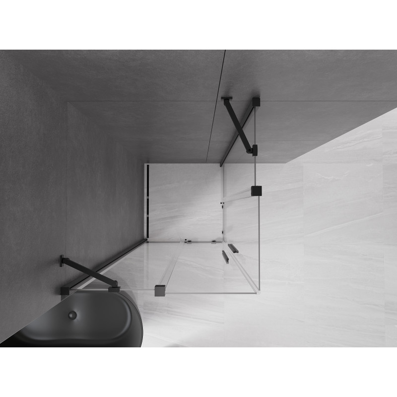 Mexen Velar Duo kabina prysznicowa rozsuwana 100 x 100 cm, transparent, czarna - 871-100-100-02-70