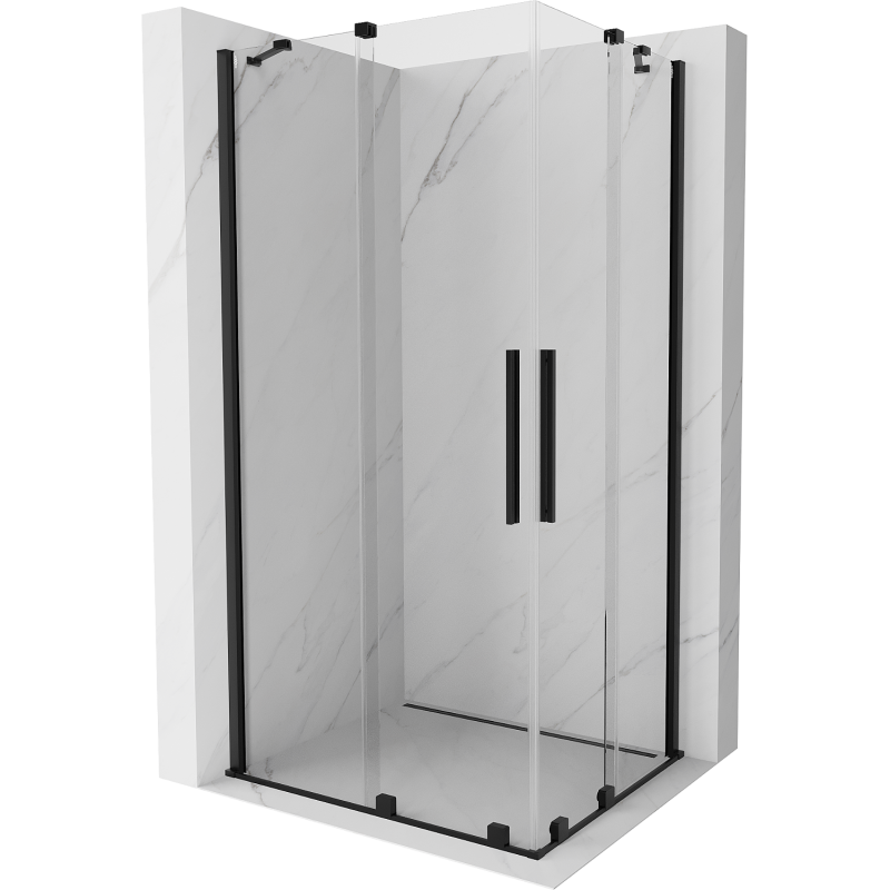 Mexen Velar Duo kabina prysznicowa rozsuwana 100 x 90 cm, transparent, czarna - 871-100-090-02-70