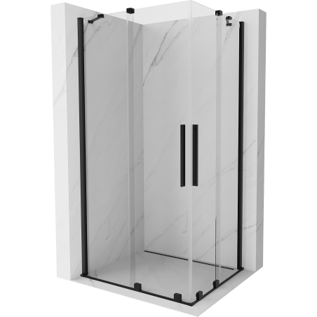 Mexen Velar Duo kabina prysznicowa rozsuwana 100 x 90 cm, transparent, czarna - 871-100-090-02-70