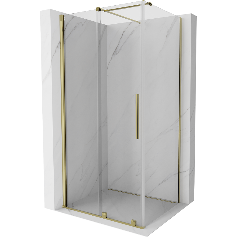 Mexen Velar kabina prysznicowa rozsuwana 100 x 70 cm, transparent, złota - 871-100-070-01-50