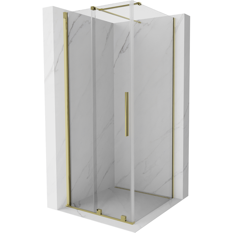 Mexen Velar kabina prysznicowa rozsuwana 120 x 120 cm, transparent, złota - 871-120-120-01-50