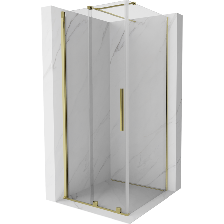 Mexen Velar kabina prysznicowa rozsuwana 120 x 120 cm, transparent, złota - 871-120-120-01-50