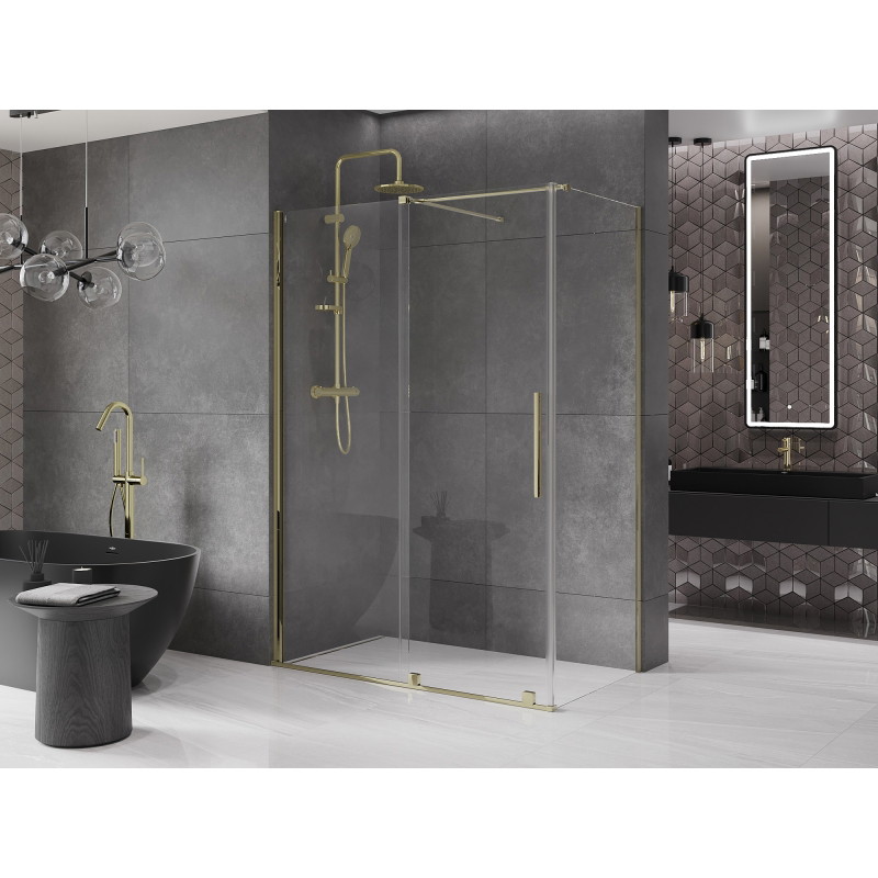 Mexen Velar kabina prysznicowa rozsuwana 130 x 70 cm, transparent, złota - 871-130-070-01-50