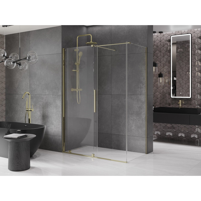 Mexen Velar kabina prysznicowa rozsuwana 150 x 70 cm, transparent, złota - 871-150-070-01-50