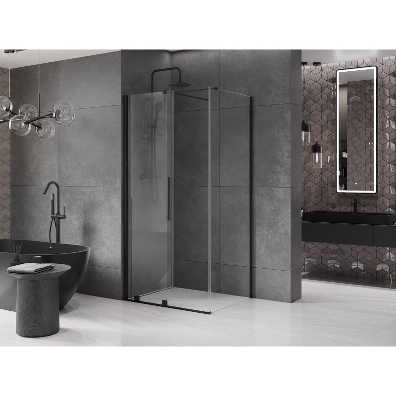 Mexen Velar kabina prysznicowa rozsuwana 90 x 75 cm, transparent, czarna - 871-090-075-01-70