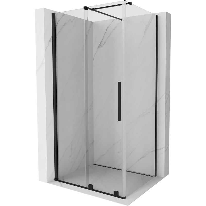 Mexen Velar kabina prysznicowa rozsuwana 90 x 110 cm, transparent, czarna - 871-090-110-01-70
